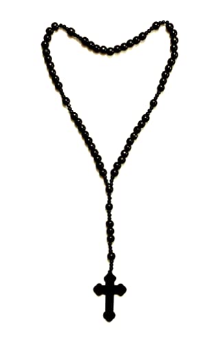 Black Beads Large Wood Wall Rosary 30