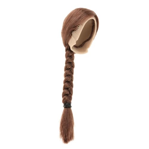 Vaveren 1/6 Female Hair, Doll Decoration, Costume Hair Wig Girl Doll Wig for 12inch Action Figure Accessories, Brown Sing Braid