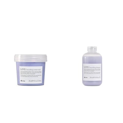Davines LOVE SMOOTHING Shampoo (250ml) & Mask (250ml) Duo, to Gently Cleanse and Treat Wavy, Unruly, and Frizzy Hair, Making it Smooth, Sleek, and Shiny (2 Piece Set)
