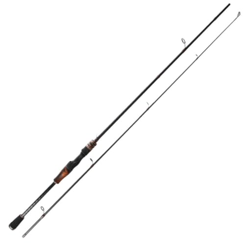 AXRY 超軽量トラウトロッド カーボン製 ULアクション ライトゲーム 全長1.8m 1.98m 2.1m 2.4m 2.7m ルアーフィッシング アジ ブラックバス アイナメ対応 ウッドグリップ 河川 堤防 バス釣り向け (スピニングロッド,1.8M)