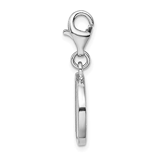 Diamond2Deal 925 Sterling Silver Cz Letter D Initial Pendant W/Lobster Clasp Fine Jewelry For Women (L- 33 Mm W- 12 Mm) #TOP1