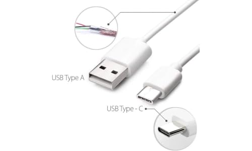 Image of USB Type C Cable | Type A to Type C Fast Charging & Data Sync Cable | White USB C Cable for Android Smartphones | Tablets, Power Banks, Chargers & USB Devices