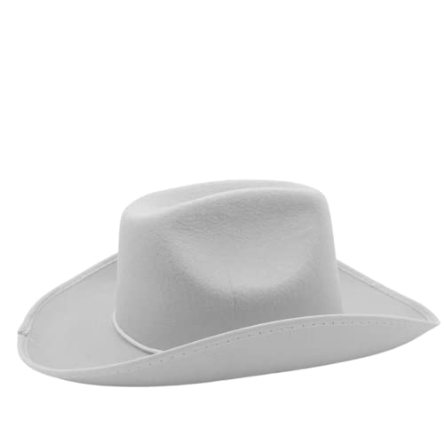 4E's Novelty Cowboy Hat For Women & Men, Felt Cowgirl Hat For Adults, Western Party Dress Up Accessories (White) #TOP6