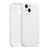 UCASONG for iPhone 14 Case Silicone,with [Full Camera Protection][Soft Anti-Scratch Microfiber Lining],Liquid Silicone Ultra Slim Shockproof Phone Case for Men Women Girls-White