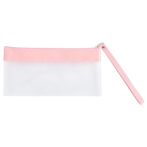 Tamaki Transparent Pencil Case, Clear Storage Bag for Stationery, Makeup, and Small Accessories, Durable and Waterproof, Perfect for School, Office, and Travel Use, 1 Pack (Pink)