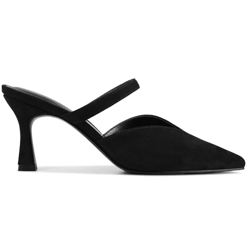 Image of USIMAD Women's Mesh High Heel Mules Pointy Toe Pumps Memory Foam Insole