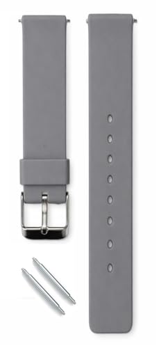 Image of DREAMY DESIGNS 18mm Soft Silicone Waterproof Breathable Watch Strap Metal Buckle Replacement for Men & Women - PACK OF 1 (GREY)