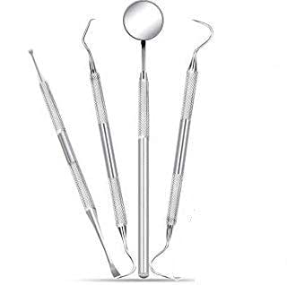 Forgesy Teeth Tartar Scraper Mouth Mirror Dentists Pick Tool Teeth Scaler Surgical Plier (Stainless Steel)