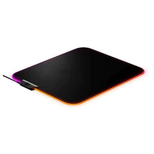 SteelSeries QcK Prism Cloth - Tapis de souris de jeu en tissu - Éclairage RVB 2 zones - Taille M
