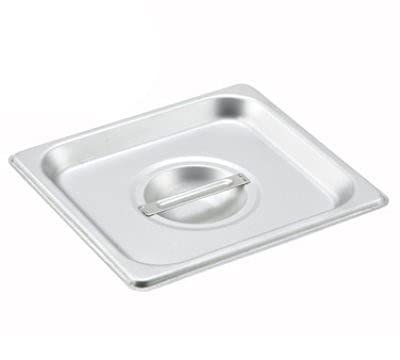 Tiger Chef 1/6 Sixth Size Stainless Steel Steam Table Pan Cover, Solid 1/6 Size Non-Stick Surface Steam Pan Lids With Handle 3 Pack