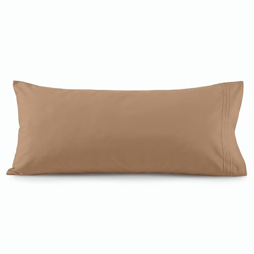 Image of Elegant Comfort Luxury Ultra-Soft 1-Piece Body Pillowcase - 1500 Premium Hotel Quality Microfiber Double Brushed - Wrinkle Resistant, Body Pillowcase Size, Taupe