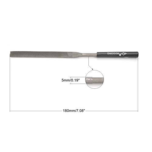 Hegebeck Steel Needle File With Plastic Handle Flat Bastard Cut Bearing For Wood Metal Carpentry 180X5Mm 1Pc #TOP1