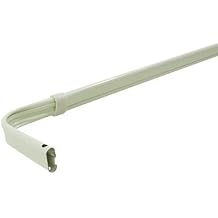 Graber Single Standard Lock Seam Curtain Rod, 48 to 84-Inch Adjustable Width, 3 1/2-Inch Projection, White