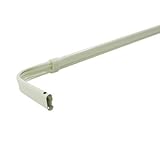 Graber Single Standard Lock Seam Curtain Rod, 48 to 84-Inch Adjustable Width, 3 1/2-Inch Projection, White