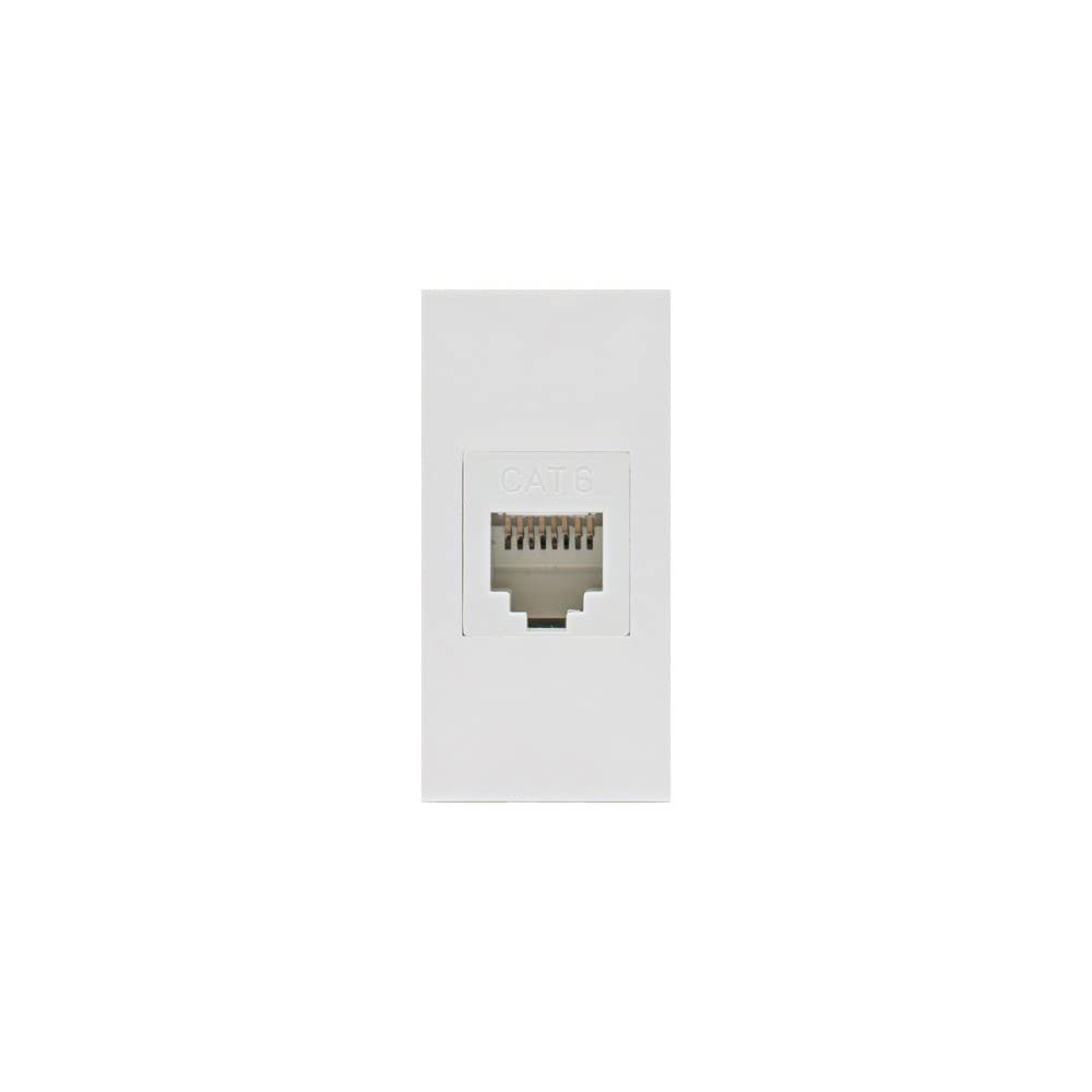 Maclean MCE725W LAN Socket CAT.6 Universal Network Socket Modular Wall Socket Flush Mount (LAN Socket, White)