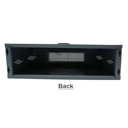 Image of 2U Metal Rack for DVR /NVR /Network Switches - Lockable, Glass Front, Ventilated with Top & Side Airflow, 2-Way Cable Management Holes - 490x300x160mm Secure Equipment Cabinet