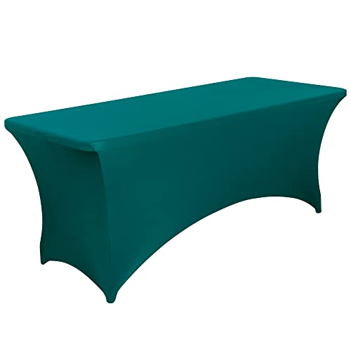 BIFENBI 6FT Fitted Tablecloths for Rectangle Tables, 1Pack - Stretch Spandex Table...
