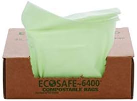 2 Set of 45 - EcoSafe-6400 Compostable Bags, 24'' x 30'', 13 gal Capacity, 0.85 mil Thickness, Green, 4