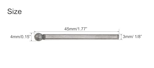 Puntas de molienda de diamante NACX de 4mm en forma de bola miniatura 2