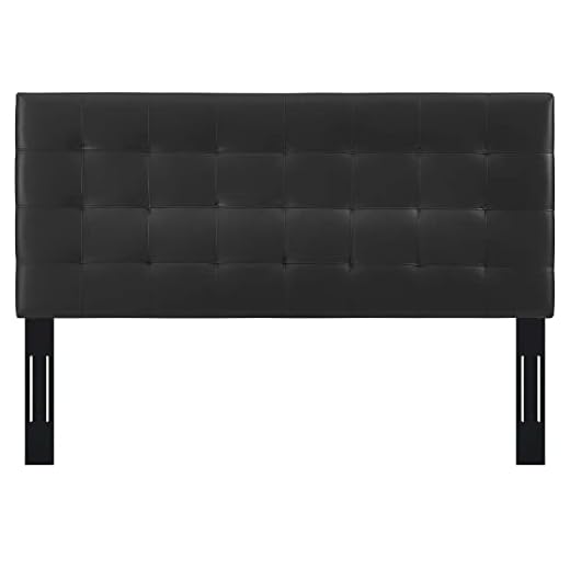 Modway Paisley Upholstered Tufted Faux Leather King and California King Headboard Size in Black