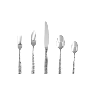 Fortessa Lucca Flatware Set, 20-Piece, Faceted Stainless