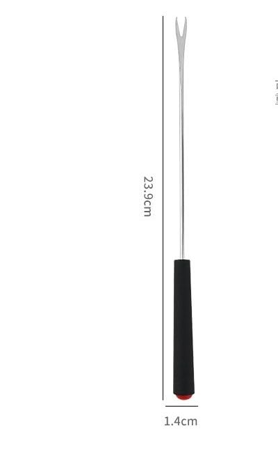 Forchette per fonduta in acciaio inox 24 cm colorate manico plastica