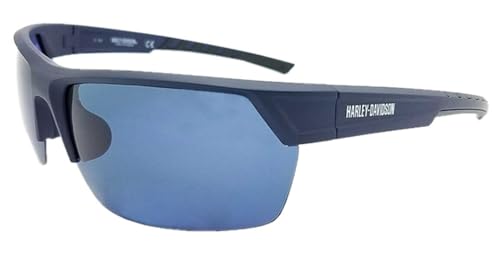 Harley-Davidson Men's HD Semi-Rimless Sunglasses, Matte Blue Frame & Blue Lenses