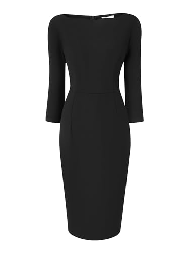 Hobemty Women's 3/4 Sleeve Pencil Dress Boat Neck Elegant Wear to