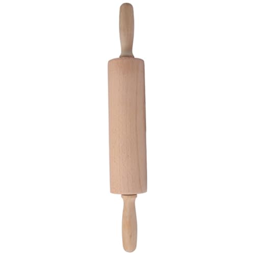 HOLIDYOYO Wooden Rolling Pin for Pizza Bread Kitchen Baking Tool Easy to Roll Out Dough Smooth Edges for Home Use