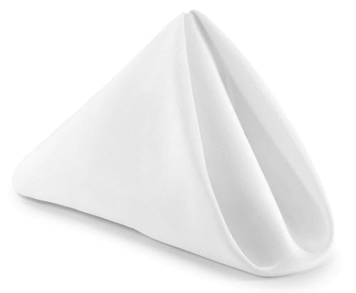 MDS Pack de 50 servilletas de tela 44x44 cm poliéster blancas miniatura 3