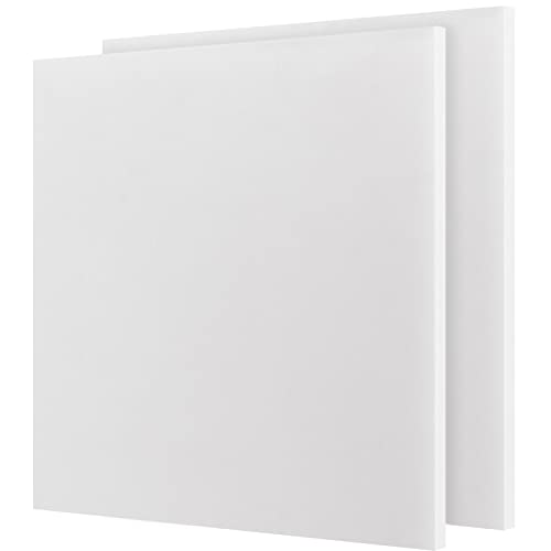 JOIKIT 2 Pack 12 x 12 Inch UHMW Polyethylene Sheets, 1/2 Inch Thick Ultra High Molecular Weight...