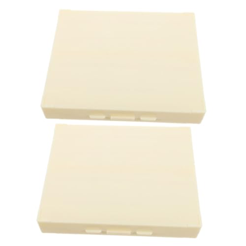 FUNOMOCYA 2pcs Boxes Slide Box Laboratory Slide Storage Slide Storage Boxes Microscope Slide Container Lab Microscope Slide Holders Microscope Slide Organizer Slide Storage Case Abs Beige