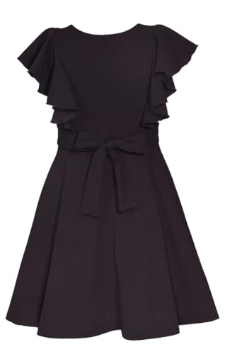Bonnie Jean Girls 7-16 Black Scuba Special Occasion Skater Dress2