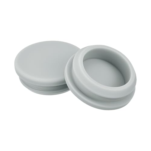 Image of MECCANIXITY 2pcs Silicone Snap in Locking Hole Plugs,32.6mm /1.3 Inch Mounting Diameter Narrow Groove Width 5mm Panel Seal Cover Round for Kitchen Bulkheads Waterproof Sealing Plugs Grey