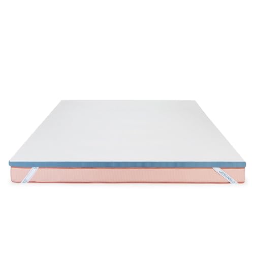 Image of UrbanBed Super Soft Foam King Size Mattress Topper | Hypersoft Foam With Pincore Hole For Air Flow | Ultrafresh Treated Cotton Waterproof Cover | 5 Years Warranty (75 inch X 72 inch X 2 inch) -White & Teal