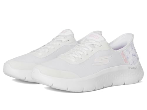 Image of Skechers Women's Go Walk Flex Eva Hands Free Slip-ins, White /Pink, 6