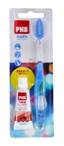 Cepillo dental adulto Plus de filamentos medio en pack de 2 unidades para higiene diaria