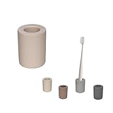 歯ブラシホルダー 歯ブラシ スタンド 珪藻土 歯ブラシ コップスタンド 珪藻土 ハブラシ スタンド 吸水速乾 防カビ 歯ブラシ置き 電気歯ブラシ入れ 洗面台 バスルーム収納 防塵衛生 おしゃれ (内径：2 cm, ベージュ)