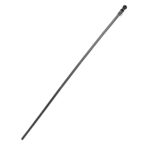 HEMOTON Mât de Drapeau Extérieur en Acier Inoxydable 1,8 M Noir, Antirouille 5 Sections Rotatif, Jardin et Mur, Tige Résistante pour Drapeaux Décoratifs