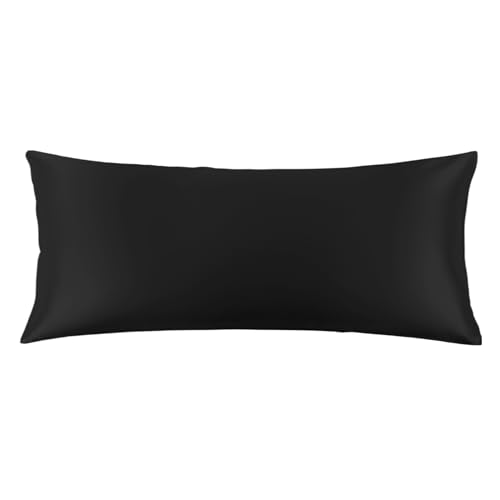 Image of THXSILK Set of 2 100% Mulberry Silk Pillowcase for Hair and Skin Health, 22 Momme Soft and Smooth Pillowcases with Hidden Zipper, Both Sides Premium Grade 6A+ Silk, Body Size 20 inchx54 inch, Black
