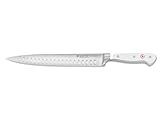 Este cuchillo blanco de calidad es adecuado para su empleo diario y también es una idea para regalo; un cuchillo de cocina profesional de eficacia comprobada de una empresa tradicional; fabricado en Alemania, forjado en Solingen