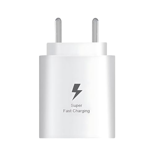 Image of MAK 25W Charger for Samsung Galaxy A14 5G Type C Charger Adapter Compatible with Galaxy A14 5G Charger, 25 Watt USB Type C to C Pd Charging Adapter C Type, White