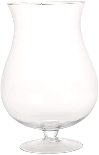 Vaso alto in vetro trasparente con piedistallo, centrotavola decorativo a forma di tulipano, espositore per fiori, grande design elegante