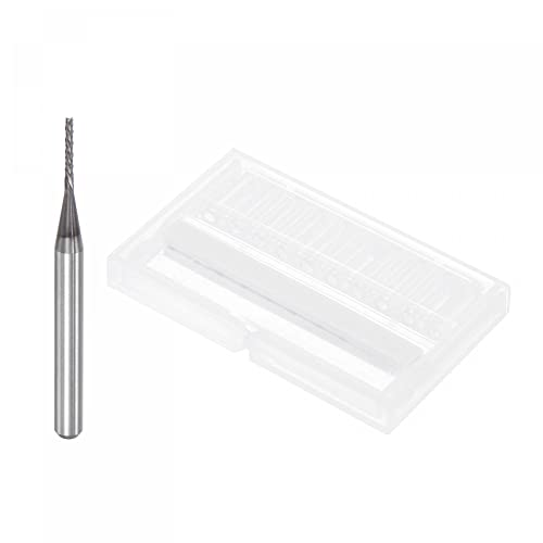 Image of uxcell End Mill CNC Router Bits, 0.9mm x 6mm 1 /8 inch Shank Diamond Film Coated Carbide Engraving Bit Milling Cutter Left Hand for PCB Plastic Fiber Wood 5pcs