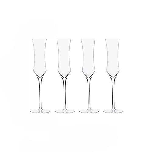 Copas de Champán 4 piezas Copas de champán Copas de champán de lujo de gama alta Copas de champán de cristal de 145 ml for el hogar Boda Beber Suministros for fiestas de champán Copas de Flauta ( Colo