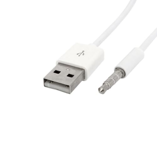 Image of 3.5mm Male AUX Plug Jack to USB 2.0 Male Converter Cable | Data Charging Adapter Cord for MP3 MP4 Players | USB to AUX Connector for Music Transfer