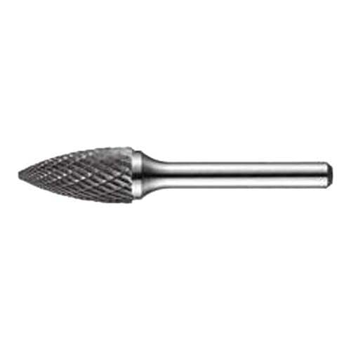 Dormer P813C6.0X6.0 Series P813C Carbide Rotary Burr, Pointed Tree Shape, Double Cut, TiAlN, 6.00 mm x 6.00 mm