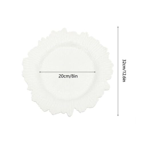 Set de 24 platos cargadores plásticos decorativos 13" blanco miniatura 5