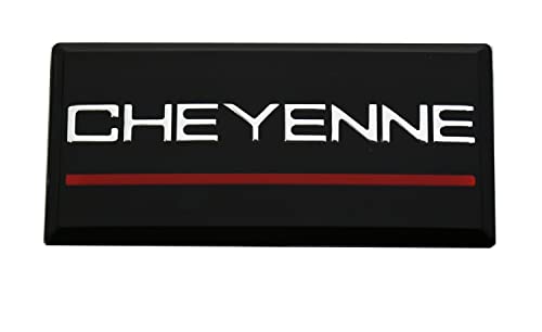 Image of SSDD 2pcs Cheyenne Cab Emblems Replacement for 88-94 Chevrolet Side Roof Pillar 3D Badge Nameplate (Chrome /Red)