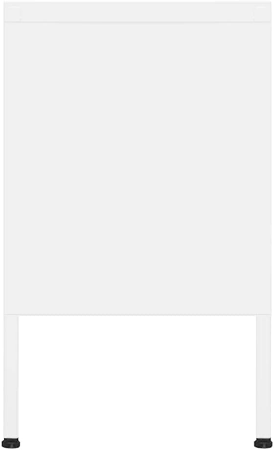 vidaXL - Durable Steel TV Stand/Cabinet with Adjustable Height and in-Built Cable Management, White